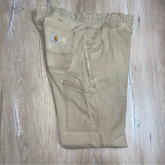 Carhartt Men’s Dungarees Rugged Flex Relaxed Fit Work Pants Khaki Tan 102291 253 - Picture 2 of 16